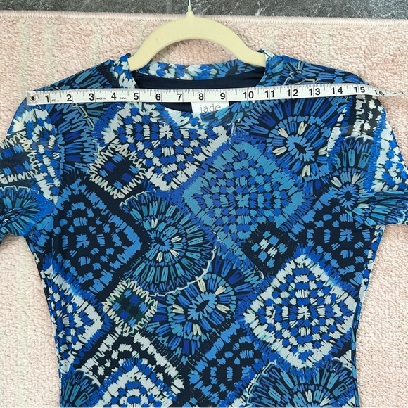 NWT Johnny Was Jade Loila Midi Dress Blue Mosaic Patterned Mesh Dress Size Small - Picture 10 of 15